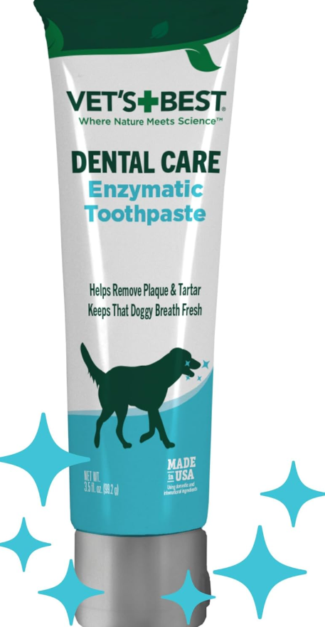 Vet’s Best Enzymatic Dog Toothpaste – Vet Formulated Dental Gel for Teeth Cleaning, Fresh Breath, Tartar Control, Plaque Remover & Oral Hygiene for Dogs, 3.5 oz